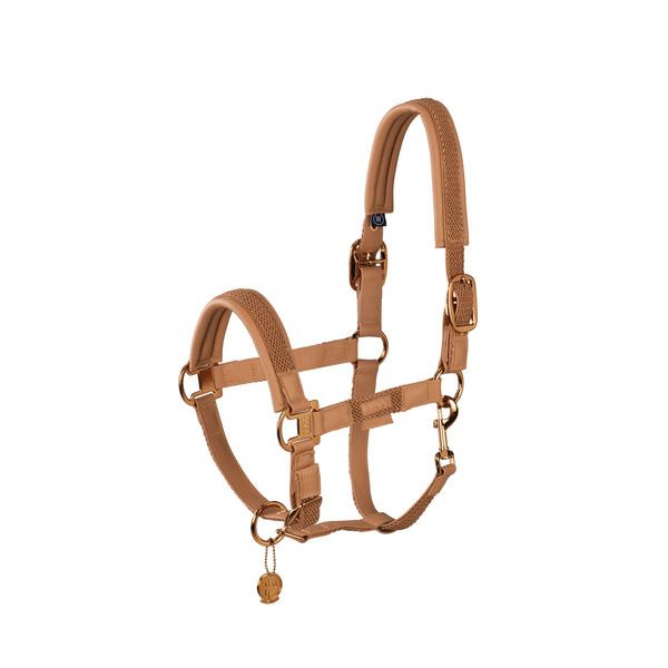 ESKADRON DOUBLE PIN PLAIT HEADCOLLAR PLATINUM 23 COGNAC