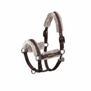 ESKADRON DOUBLE PIN GIRTH FAUXFUR HEADCOLLAR PLATINUM 24 TEAK BROWN