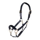 HKM LEATHER HEAD COLLAR GOLD BLACK